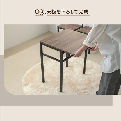 省スペース 折りたたみ式ダイニングテーブル セット 2人 折りたたみ 椅子 付き スツール 幅60 奥行40 高さ70 コンパクト バタフライ 天板 木製 木目 スチール脚(代引不可)