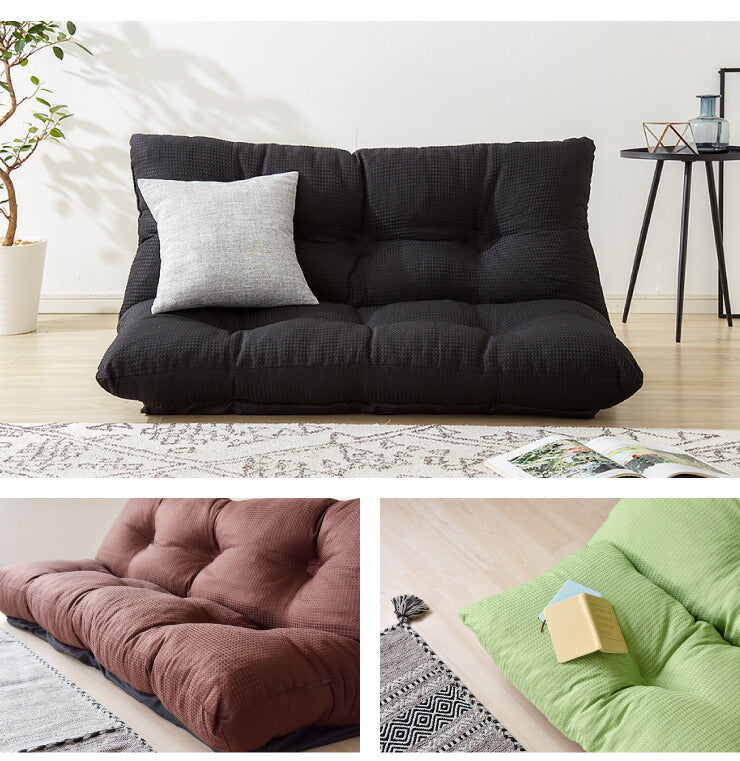 日本製 ソファ ソファー 2人掛け 幅120 リクライニング ロータイプ ゆったり フロアソファ ローソファ ラブソファ 撥水 国産 (代引不可)