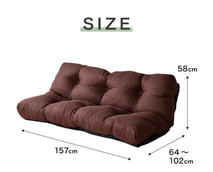 日本製 ソファ ソファー 3人掛け 幅160 リクライニング ロータイプ ゆったり フロアソファ ローソファ ラブソファ 撥水 国産 (代引不可)