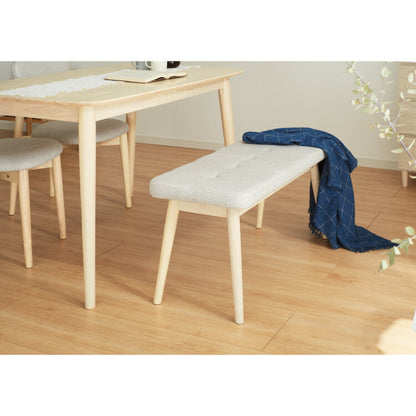 ダイニングベンチ 幅95cm ファブリック 丸みなデザイン 2人掛け ベンチ ダイニング ベンチ 椅子 ダイニングチェア スツール 食卓椅子 食卓チェア ナチュラル 木製 おしゃれ