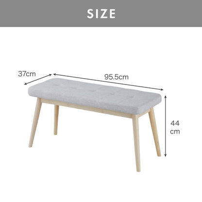 ダイニングベンチ 幅95cm ファブリック 丸みなデザイン 2人掛け ベンチ ダイニング ベンチ 椅子 ダイニングチェア スツール 食卓椅子 食卓チェア ナチュラル 木製 おしゃれ