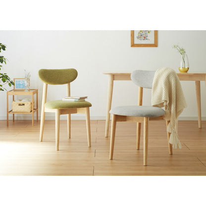 ダイニングチェア 2脚セット ファブリック 丸みなデザイン ダイニングチェアー チェア 椅子 ダイニング チェアー ナチュラル 木製 おしゃれ