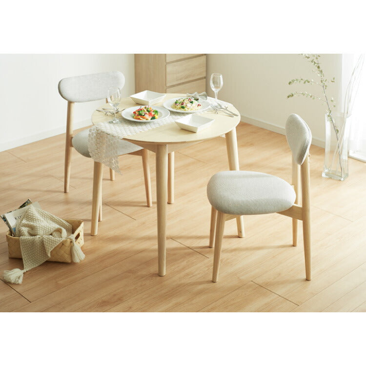 ダイニングテーブル 円形 80×80cm 単品 丸みなデザイン 2人掛け 天然木 無垢材使用 ダイニング テーブル カフェテーブル 食卓テーブル ワークテーブル ナチュラル 木製 おしゃれ