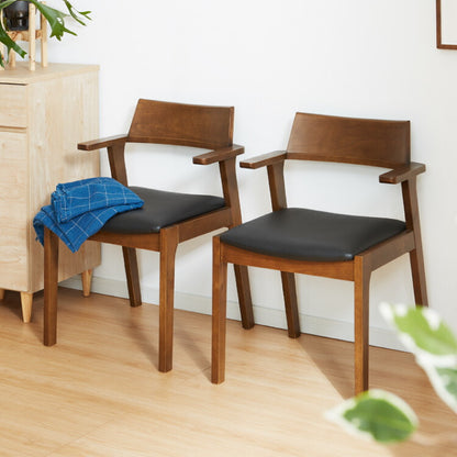 ダイニングチェア 肘付き 2脚セット 肘付きダイニングチェア ヘイニー 引っ掛け肘 引っ掛けひじ 背もたれ 木製 椅子 イス チェア 天然木 おしゃれ ダイニング チェア チェアー 肘掛 肘あり