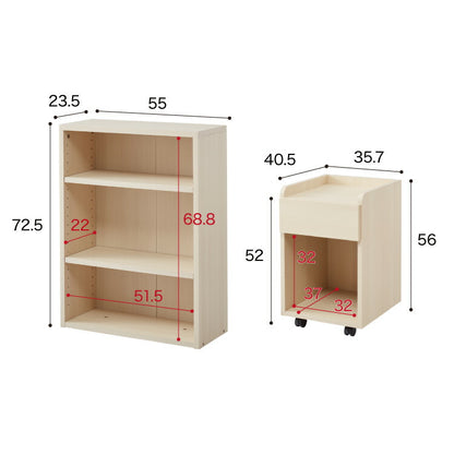 【5%OFF】学習デスク4点セット デスク ワゴン 幅120cm 学習デスク 子ども 小学生 デスク 机 勉強机 L字デスク L字型 棚付き 収納付きデスク 収納 可動棚 学習机 シンプル 中学生 勉強 木製 子供 入学準備