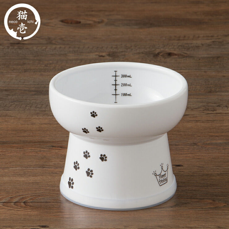 猫壱 猫用 脚付ウォーターボウル ハイタイプ 猫柄 食器 猫用食器 ボウル 水飲み 水やり 給水器 ペット ペット用食器