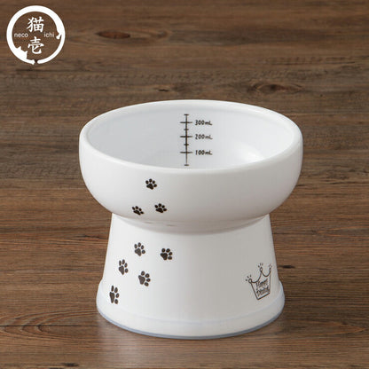 猫壱 猫用 脚付ウォーターボウル ハイタイプ 猫柄 食器 猫用食器 ボウル 水飲み 水やり 給水器 ペット ペット用食器