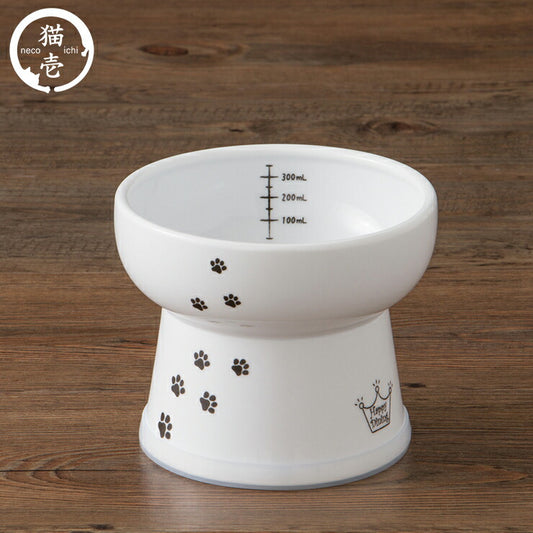 猫壱 猫用 脚付ウォーターボウル ハイタイプ 猫柄 食器 猫用食器 ボウル 水飲み 水やり 給水器 ペット ペット用食器