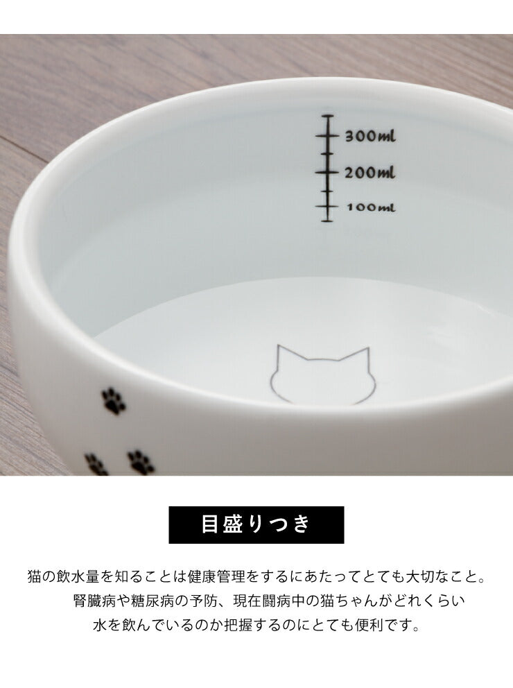 猫壱 猫用 脚付ウォーターボウル ハイタイプ 猫柄 食器 猫用食器 ボウル 水飲み 水やり 給水器 ペット ペット用食器