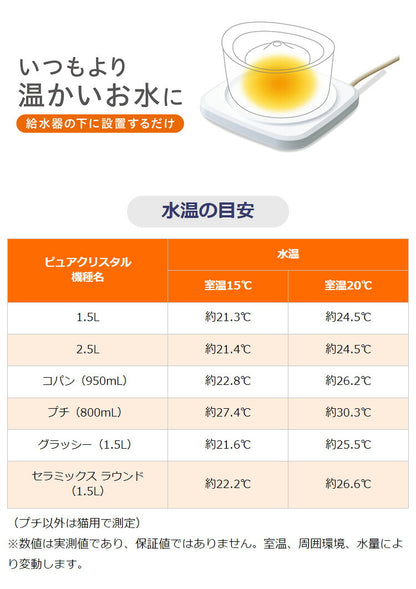 ジェックス ピュアクリスタル ヌルーミィ 給水器 温水 温め ウォーマー 給水器用ウォーマー ペット 犬 イヌ 猫 ネコ ペット用給水器 温水器