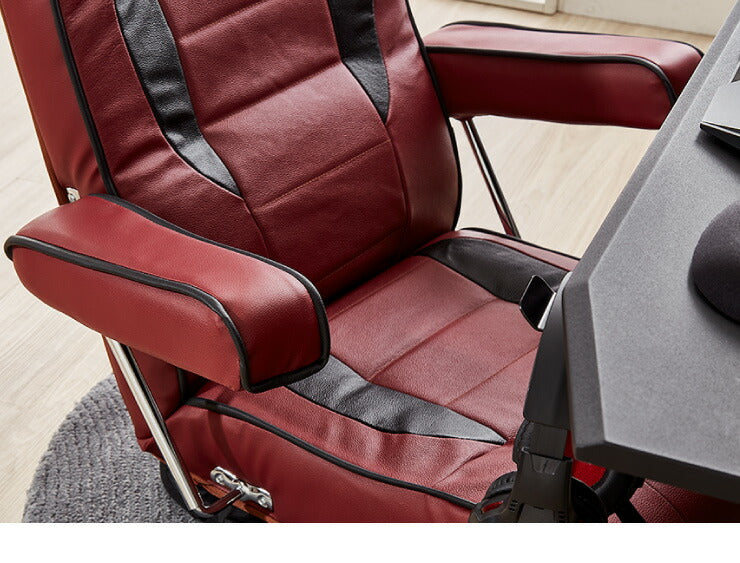 本革肘付き回転座椅子 リクライニング 回転 レザー 牛革 座椅子 座いす 座イス ゲーミング チェア 椅子 一人掛け ポケットコイル(代引不可)