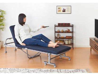 高反発ウレタン入り 折りたたみベッド セミシングル 幅65cm ベッド 折り畳みベッド 折りたたみ コンパクト リクライニング(代引不可)