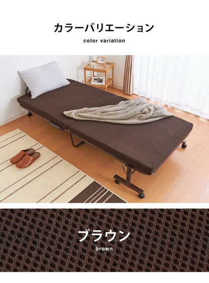 高反発ウレタン入り 折りたたみベッド シングル 幅94cm ベッド 折り畳みベッド 折りたたみ コンパクト リクライニング (代引不可)