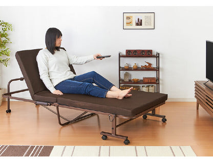 高反発ウレタン入り 折りたたみベッド シングル 幅94cm ベッド 折り畳みベッド 折りたたみ コンパクト リクライニング (代引不可)