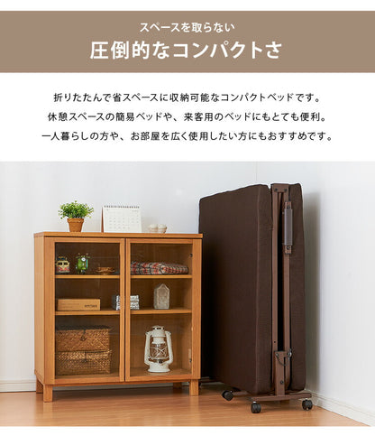 高反発ウレタン入り 折りたたみベッド シングル 幅94cm ベッド 折り畳みベッド 折りたたみ コンパクト リクライニング (代引不可)