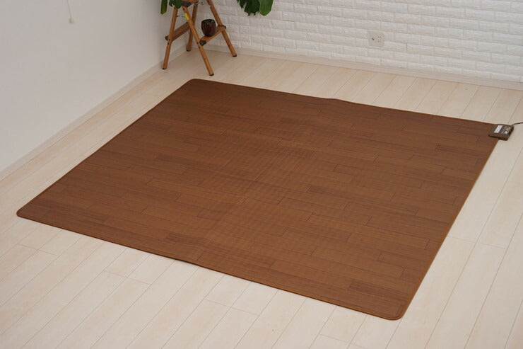 木目調 ホットカーペット 3畳用 235×195cm フローリング調カーペット 表面防水加工 カーペット 木目調のデザイン(代引不可)