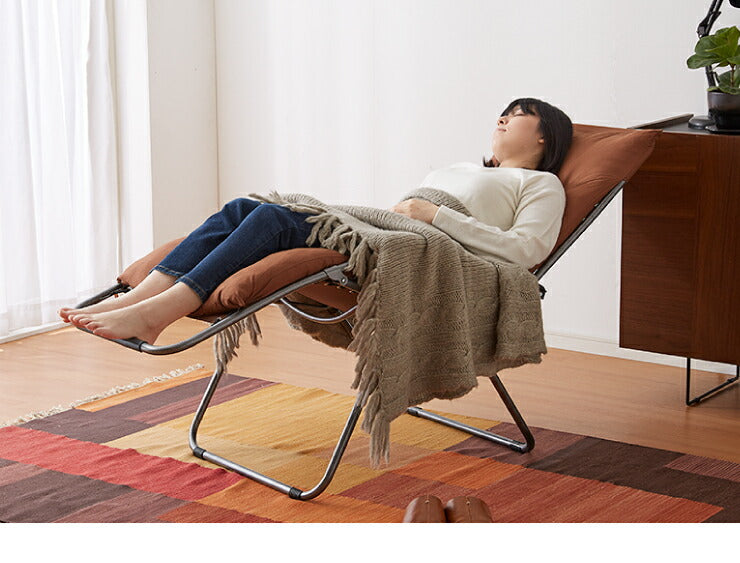 もこもこリラックスチェア cozy リラックスチェア 折りたたみ リクライニング アウトドア コンパクト イス 椅子 フットレスト(代引不可)