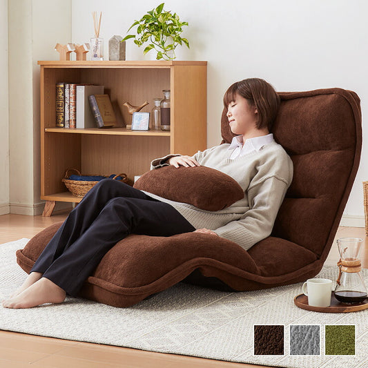 ゆったりもこもこ座椅子 幅80cm 3つのギア 42段ギア搭載 座椅子 もこもこ 座いす リクライニング ハイバック チェア チェアー(代引不可)