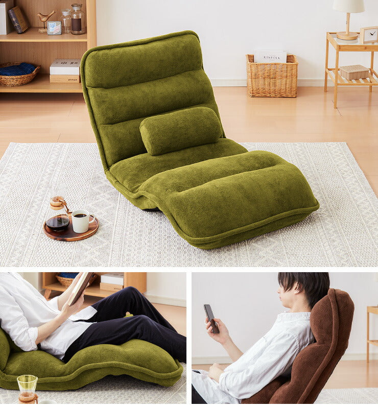 ゆったりもこもこ座椅子 幅80cm 3つのギア 42段ギア搭載 座椅子 もこもこ 座いす リクライニング ハイバック チェア チェアー(代引不可)