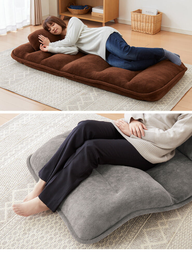 ゆったりもこもこ座椅子 幅80cm 3つのギア 42段ギア搭載 座椅子 もこもこ 座いす リクライニング ハイバック チェア チェアー(代引不可)