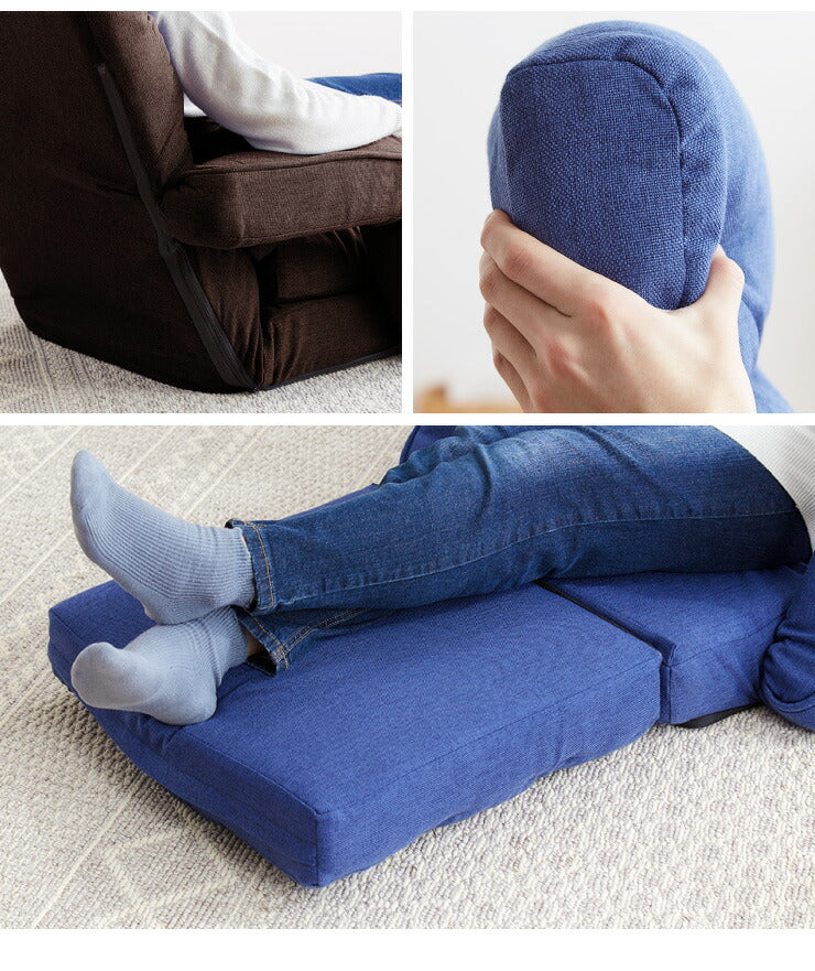 肘掛け付き座椅子 3WAY クッション付き 3つのスタイル 座椅子 座いす リクライニング ハイバック チェア チェアー 1人掛け(代引不可)