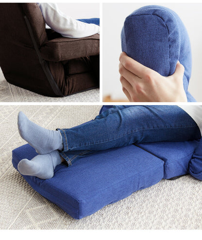 肘掛け付き座椅子 3WAY クッション付き 3つのスタイル 座椅子 座いす リクライニング ハイバック チェア チェアー 1人掛け(代引不可)