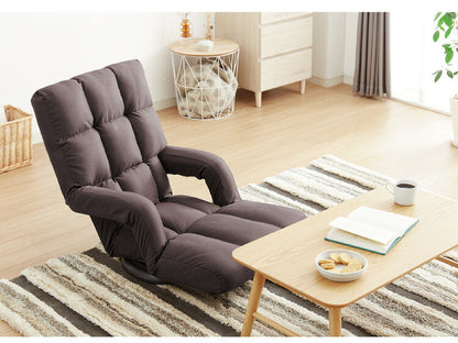 座面が広い 肘付きゆったり回転座椅子 14段ギア搭載 肘掛け付き 360度回転 座椅子 座いす リクライニング ハイバック チェア(代引不可)