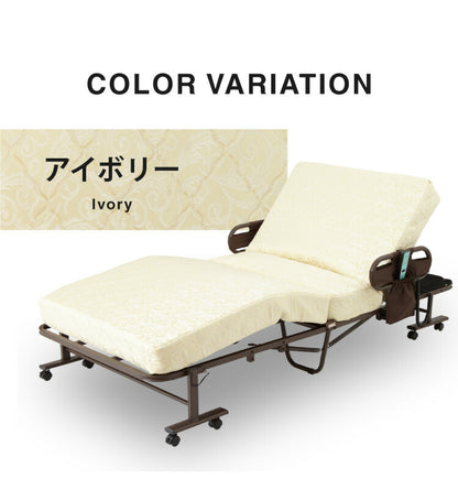電動ベッド ボンネルコイルマットレス使用 シングル 極厚13cm 電動リクライニング 折りたたみベッド 電動 組立て不要 完成品 介護ベッド 折り畳み リクライニングベッド(代引不可)