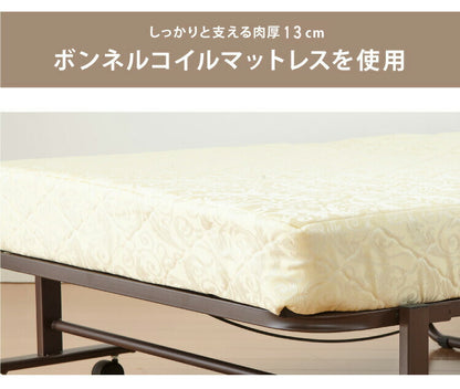 電動ベッド ボンネルコイルマットレス使用 シングル 極厚13cm 電動リクライニング 折りたたみベッド 電動 組立て不要 完成品 介護ベッド 折り畳み リクライニングベッド(代引不可)