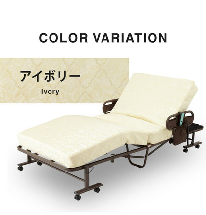 電動ベッド ポケットコイルマットレス使用 シングル 極厚13cm 電動リクライニング 折りたたみベッド 電動 組立て不要 完成品 介護ベッド 折り畳み リクライニングベッド(代引不可)