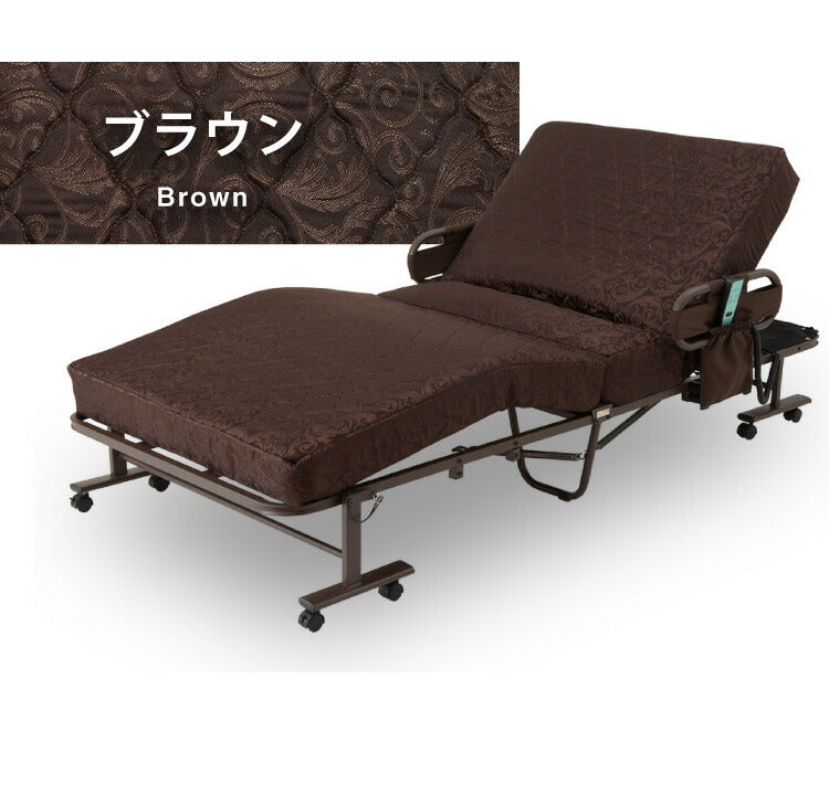 電動ベッド ポケットコイルマットレス使用 シングル 極厚13cm 電動リクライニング 折りたたみベッド 電動 組立て不要 完成品 介護ベッド 折り畳み リクライニングベッド(代引不可)