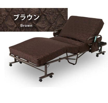 電動ベッド ポケットコイルマットレス使用 シングル 極厚13cm 電動リクライニング 折りたたみベッド 電動 組立て不要 完成品 介護ベッド 折り畳み リクライニングベッド(代引不可)