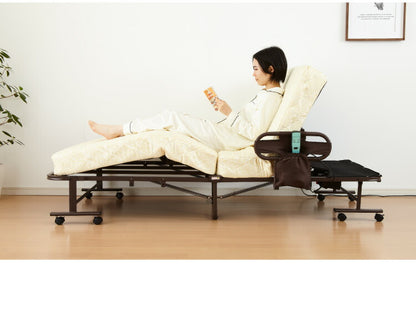 電動ベッド ポケットコイルマットレス使用 シングル 極厚13cm 電動リクライニング 折りたたみベッド 電動 組立て不要 完成品 介護ベッド 折り畳み リクライニングベッド(代引不可)