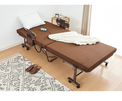 電動ベッド 高床式 45cm 高反発ウレタン使用 シングル 厚さ10cm 電動リクライニング 折りたたみベッド 電動 組立て不要 完成品 介護ベッド 折り畳み リクライニングベッド(代引不可)