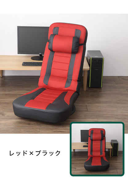 座椅子 超ハイバック回転座椅子 座面幅61.5cm 360度回転 クッション付き スーパーハイバック レバー式 無段階 リクライニング ヘッドギア ハイバック 折り畳み 1人掛け メッシュ ポケットコイル(代引不可)
