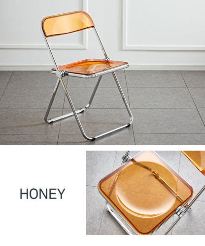 クリアチェア SYRUP シロップ 2脚セット クリア素材 フォールディングチェア スケルトンチェア スケルトン素材 折りたたみチェア 折り畳み椅子 デスクチェア 折り畳み(代引不可)