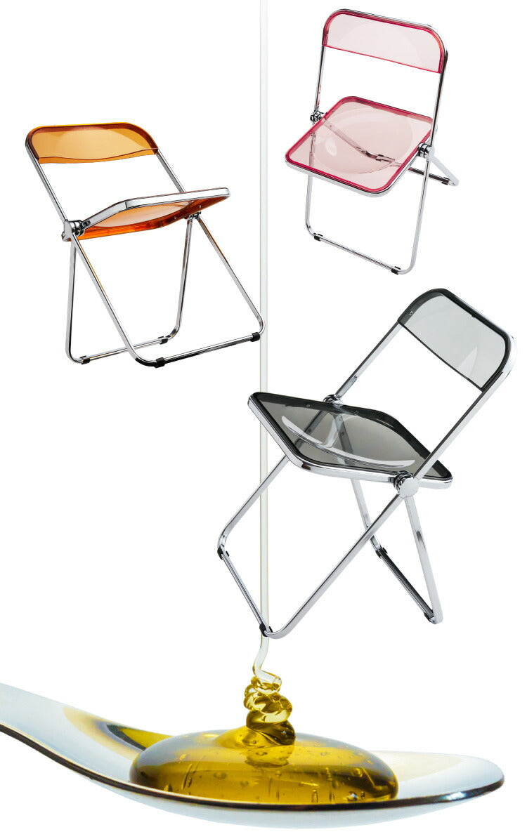 クリアチェア SYRUP シロップ 2脚セット クリア素材 フォールディングチェア スケルトンチェア スケルトン素材 折りたたみチェア 折り畳み椅子 デスクチェア 折り畳み(代引不可)