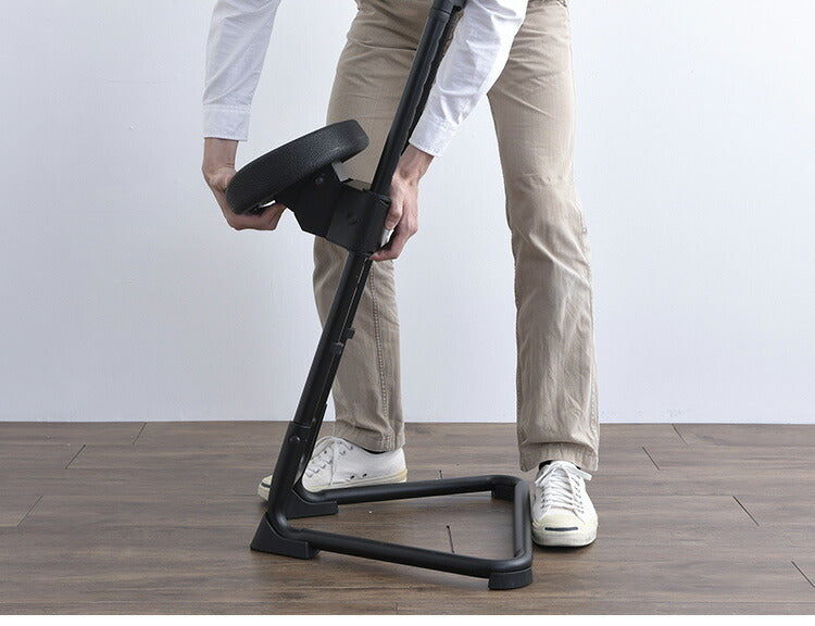 スタンディングワークサポートチェア 高さ11段階調整 ワーキングチェア ハイチェア 座面角度調整 高さ調整 安定 デスクワーク 椅子 ワーキングチェア 立ち仕事 高さ調整(代引不可)