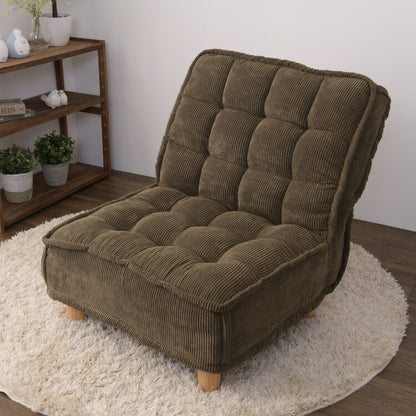 パーソナルソファ 1人用 ソファ コーデュロイ ポケットコイル入り 4段階リクライニング リクライニングソファ 背もたれ 極厚座面 フロアソファ コーデロイ(代引不可)