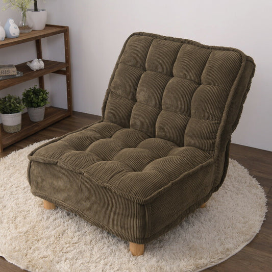 パーソナルソファ 1人用 ソファ コーデュロイ ポケットコイル入り 4段階リクライニング リクライニングソファ 背もたれ 極厚座面 フロアソファ コーデロイ(代引不可)