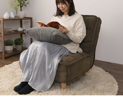 パーソナルソファ 1人用 ソファ コーデュロイ ポケットコイル入り 4段階リクライニング リクライニングソファ 背もたれ 極厚座面 フロアソファ コーデロイ(代引不可)