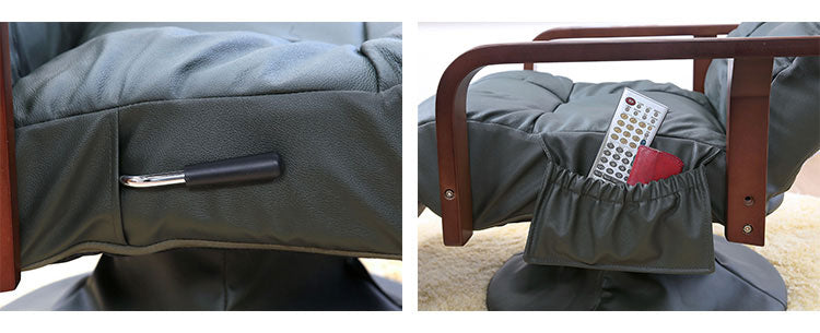 本革フットレスト付きリクライングチェア フットハイ 高座椅子 机 高さ調節 パーソナルチェア ラウンジチェア 肘掛け リクライニングチェア リクライニング(代引不可)