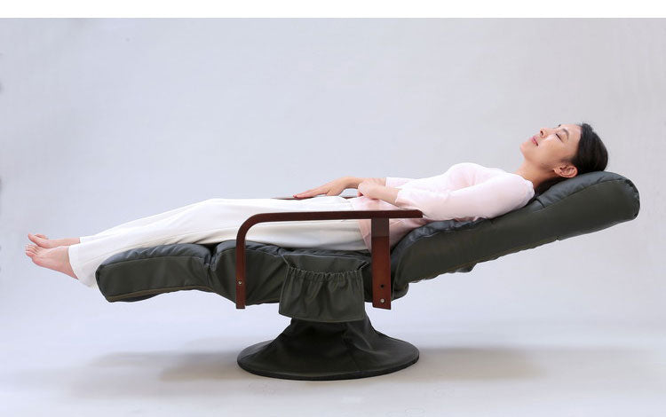 本革フットレスト付きリクライングチェア フットハイ 高座椅子 机 高さ調節 パーソナルチェア ラウンジチェア 肘掛け リクライニングチェア リクライニング(代引不可)