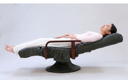 本革フットレスト付きリクライングチェア フットハイ 高座椅子 机 高さ調節 パーソナルチェア ラウンジチェア 肘掛け リクライニングチェア リクライニング(代引不可)