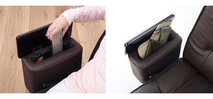 本革肘掛けポケット付き回転座椅子 座椅子 回転座椅子 リクライニング 回転式 肘 チェア チェアー いす イス 椅子 リビング 折りたたみイス 高座椅子 パーソナルチェア(代引不可)