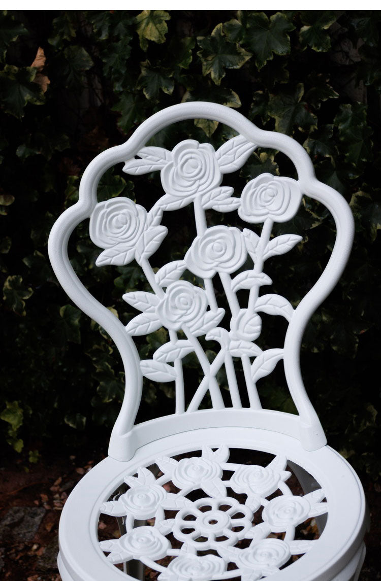 【500円OFF】ローズアルミガーデンテーブル&チェア 3点セット ガーデン テーブル セット ガーデンファニチャーセット ガーデンチェア コンパクト おしゃれ アンティーク(代引不可)