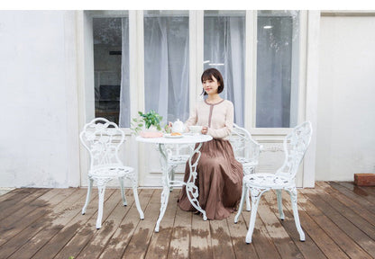 【500円OFF】ローズアルミガーデンテーブル&チェア 3点セット ガーデン テーブル セット ガーデンファニチャーセット ガーデンチェア コンパクト おしゃれ アンティーク(代引不可)