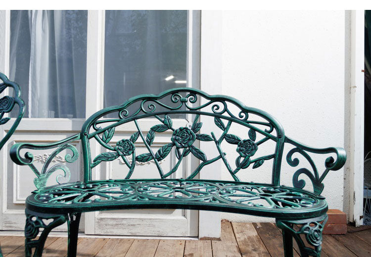 ローズアルミガーデンベンチ ガーデン ガーデンファニチャーセット ガーデンチェア コンパクト おしゃれ アンティーク ガーデンテーブル ガーデンインテリア ベンチ(代引不可)