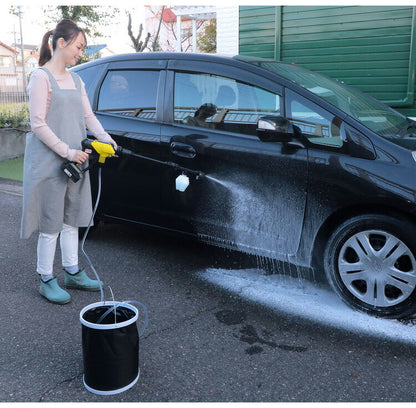 充電式 高圧洗浄機 折りたたみバケツ付き タンクレス 洗車 お風呂掃除 風呂そうじ 園芸 ガーデニング ベランダ掃除 噴霧器 バッテリー バケツ 水撒き(代引不可)