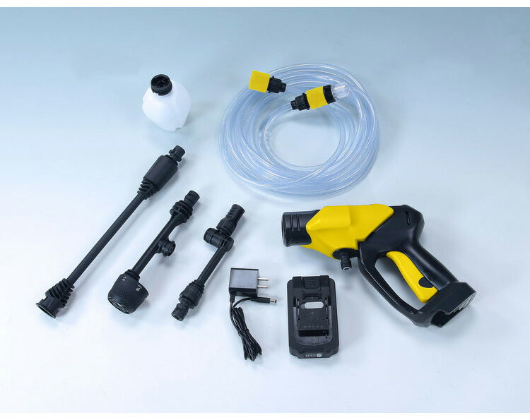 充電式 高圧洗浄機 折りたたみバケツ付き タンクレス 洗車 お風呂掃除 風呂そうじ 園芸 ガーデニング ベランダ掃除 噴霧器 バッテリー バケツ 水撒き(代引不可)